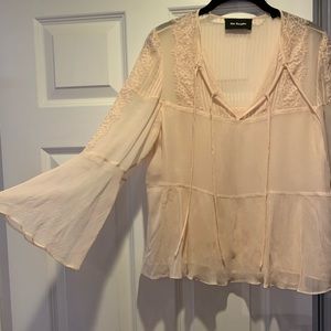 The Kooples Silk Peasant Layered Top